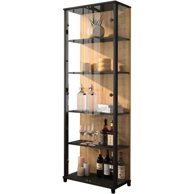 FIF MÖBEL Optima Schwarz/Wildeiche Vitrine FIF MÖBEL Optima Schwarz/Wildeiche Vitrine