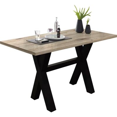 MÄUSBACHER Bartisch - X-Form, 140cm, Schwarz, Holzoptik MÄUSBACHER Bartisch - X-Form, 140cm, Schwarz, Holzoptik