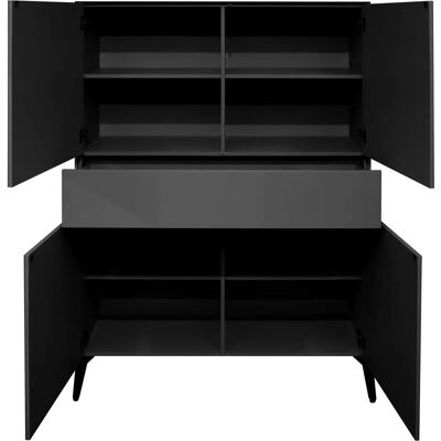 MÄUSBACHER Imola Sideboard - 4 Stück, Metallfüße, Glänzendes Glas MÄUSBACHER Imola Sideboard - 4 Stück, Metallfüße, Glänzendes Glas