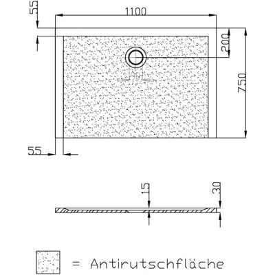 Hoesch Muna Ducha de fundición mineral rectangular - 1100x750mm Hoesch Muna Ducha de fundición mineral rectangular - 1100x750mm
