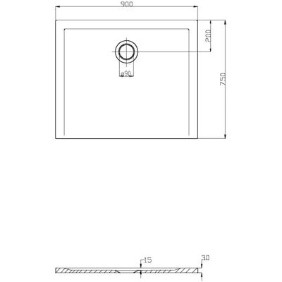 Hoesch Muna Rechteckduschwanne - 900x750 mm - Weiß Hoesch Muna Rechteckduschwanne - 900x750 mm - Weiß