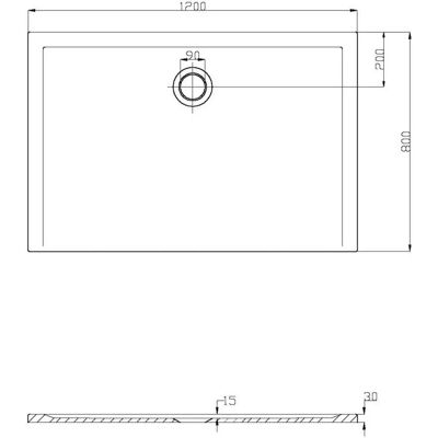 Hoesch Muna Rechteckduschwanne - Rechteck 1200x800mm - Weiß - Duschwanne Hoesch Muna Rechteckduschwanne - Rechteck 1200x800mm - Weiß - Duschwanne