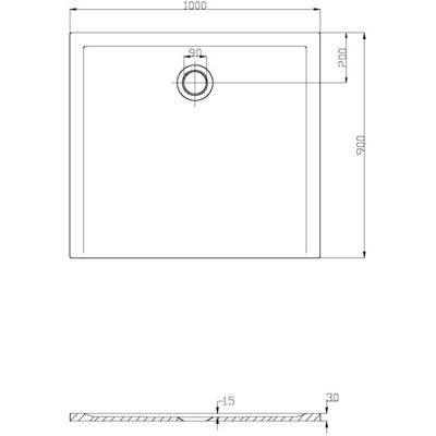 Hoesch Muna Rechteckduschwanne - 100x90cm - Weiß Hoesch Muna Rechteckduschwanne - 100x90cm - Weiß