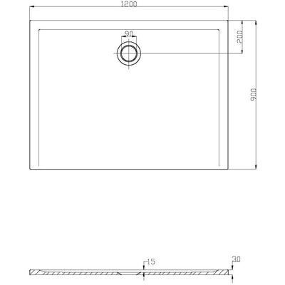 Hoesch Muna Rechteckduschwanne - 1200x900mm - Weiß Hoesch Muna Rechteckduschwanne - 1200x900mm - Weiß