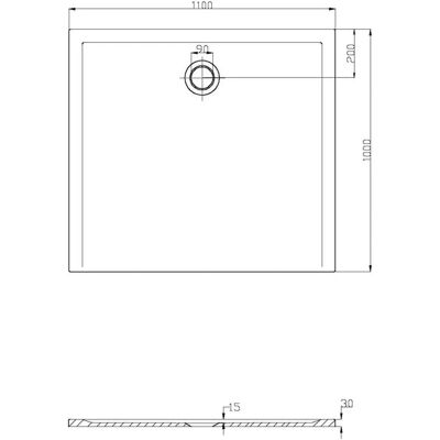 HOESCH Plato de ducha rectangular de fundición mineral Muna - Ducha HOESCH Plato de ducha rectangular de fundición mineral Muna - Ducha