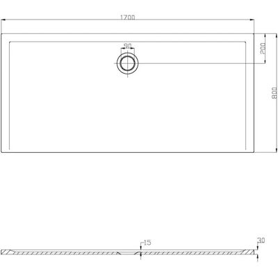 Hoesch Muna Ducha de fundición mineral - Rectangular, 1700x800mm, Blanco Hoesch Muna Ducha de fundición mineral - Rectangular, 1700x800mm, Blanco