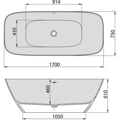 Hoesch LaSenia 1700x750 Freistehende Badewanne - Weiß - Mineralguss Hoesch LaSenia 1700x750 Freistehende Badewanne - Weiß - Mineralguss