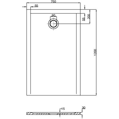 Hoesch Muna S Rechteckduschwanne - Weiß - 1200x750mm Hoesch Muna S Rechteckduschwanne - Weiß - 1200x750mm