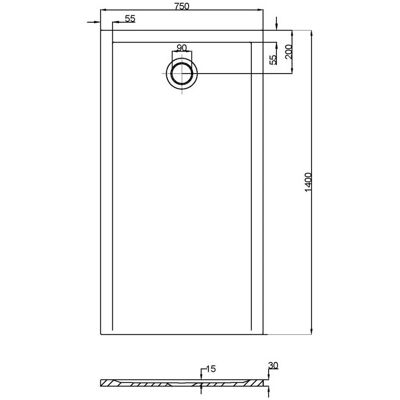 Hoesch Hoesch Muna S Bañera de ducha rectangular - 1400x750mm - Blanco Hoesch Hoesch Muna S Bañera de ducha rectangular - 1400x750mm - Blanco