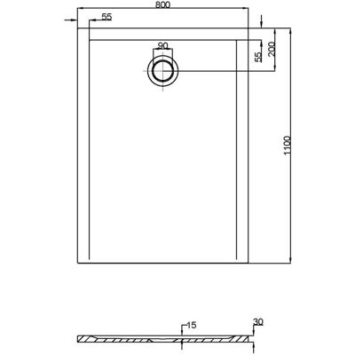Bandeja de ducha rectangular Hoesch Muna S - 1100x800 mm - Blanco Bandeja de ducha rectangular Hoesch Muna S - 1100x800 mm - Blanco