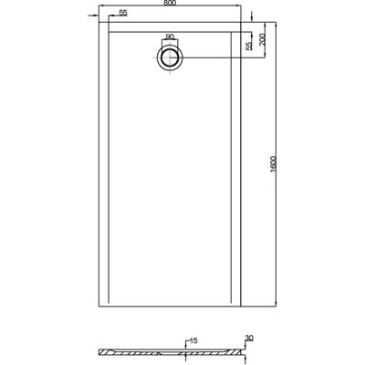 Hoesch Muna S Bañera de ducha rectangular blanca - Bañera Hoesch Muna S Bañera de ducha rectangular blanca - Bañera