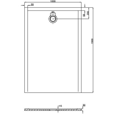 Hoesch Muna S Rechteckduschwanne - Langlebig, Weiß, 1500x1000mm Hoesch Muna S Rechteckduschwanne - Langlebig, Weiß, 1500x1000mm