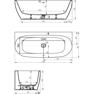 Hoesch Marke iSENSI Monoblock Badewanne - Oval, Weiß, 180x80cm Hoesch Marke iSENSI Monoblock Badewanne - Oval, Weiß, 180x80cm