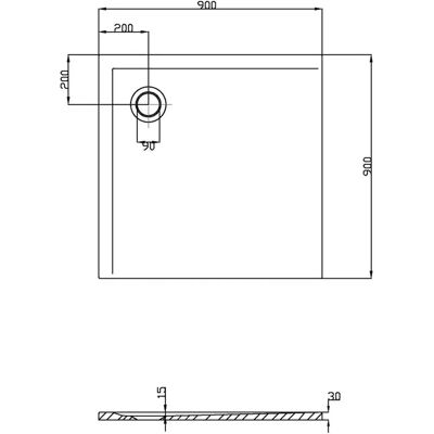 Hoesch Muna Mineralguss-Duschwanne - Weiß - Quadratische Dusche Hoesch Muna Mineralguss-Duschwanne - Weiß - Quadratische Dusche