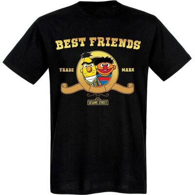 Sesame Street Ernie Bert Moonnight Schwarzes T-Shirt - Kurze Ärmel - Herren Sesame Street Ernie Bert Moonnight Schwarzes T-Shirt - Kurze Ärmel - Herren