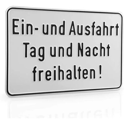 SafetyMarking Hinweisschild - Ein- und Ausfahrt Tag und Nacht freihalten - 25x15 cm SafetyMarking Hinweisschild - Ein- und Ausfahrt Tag und Nacht freihalten - 25x15 cm