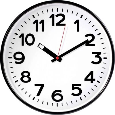 EuroTime 82320 Zwarte Quartz Wandklok - Klok voor aan de muur EuroTime 82320 Zwarte Quartz Wandklok - Klok voor aan de muur