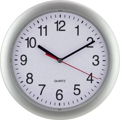 Eurotime Horloge Murale Argent 25cm - Horloge de Mur - Publicité Eurotime Horloge Murale Argent 25cm - Horloge de Mur - Publicité