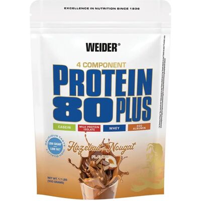Weider Protein 80 Plus Molkenprotein - Haselnuss - Nougat - 500 g Weider Protein 80 Plus Molkenprotein - Haselnuss - Nougat - 500 g