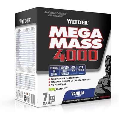 Weider Mega Mass 4000 - Vanilla - 7000 grams Weider Mega Mass 4000 - Vanilla - 7000 grams