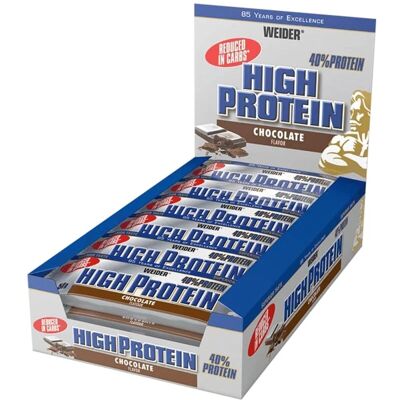 Weider 40% Wysoka zawartość białka Baton czekoladowy - Baton proteiny Weider 40% Wysoka zawartość białka Baton czekoladowy - Baton proteiny