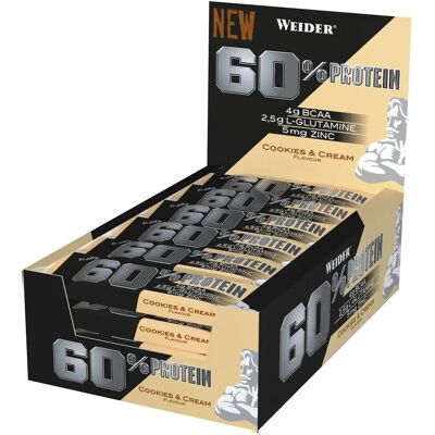 Weider 60% Protein Batony - Cookies & Cream - 24x45g Weider 60% Protein Batony - Cookies & Cream - 24x45g
