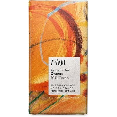 Barras de chocolate negro BIO 70% con naranja - Vivani Barras de chocolate negro BIO 70% con naranja - Vivani