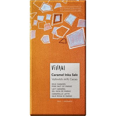 Vivani Chocolat au lait caramel et sel rose 80g - Barre de chocolat - Publicité Vivani Chocolat au lait caramel et sel rose 80g - Barre de chocolat - Publicité