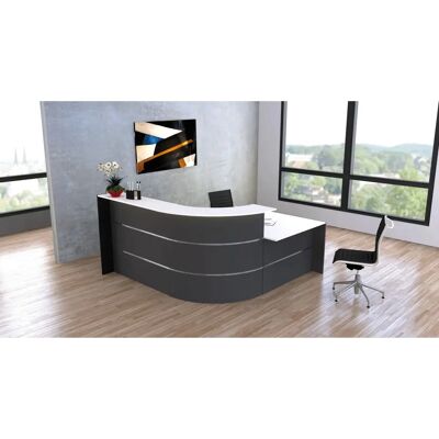 Comptoir d'accueil Kerkmann BARI - Design en L modulaire, Anthracite/Blanc Comptoir d'accueil Kerkmann BARI - Design en L modulaire, Anthracite/Blanc