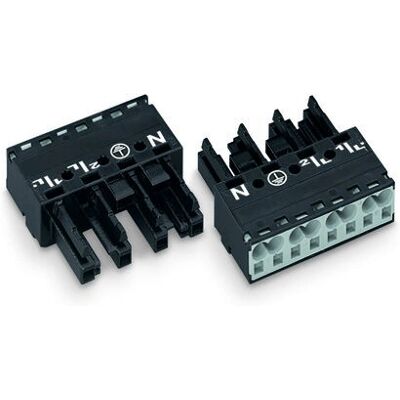 Bloque de terminales Wago 770-204 - 4 polos negro Bloque de terminales Wago 770-204 - 4 polos negro