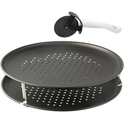 Zenker 7512 Backblech-Set, rund, Metall, ofenfest Zenker 7512 Backblech-Set, rund, Metall, ofenfest