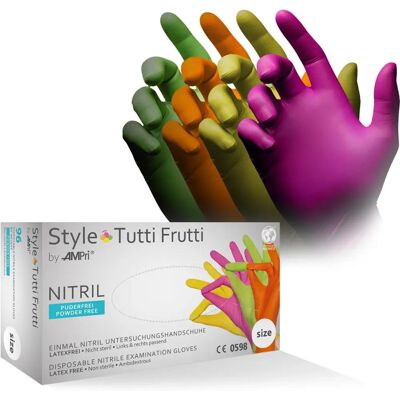 Rubbergold Multicolor Nitrile Disposable Gloves - 96 pcs S Rubbergold Multicolor Nitrile Disposable Gloves - 96 pcs S