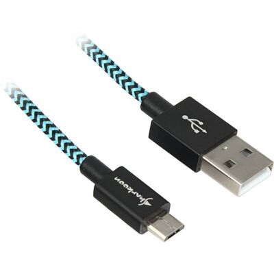 Sharkoon USB 2.0 Micro USB Kabel - 3m - Hellblau / Blau Sharkoon USB 2.0 Micro USB Kabel - 3m - Hellblau / Blau