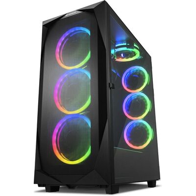 Torre Sharkoon REV300 - Iluminação RGB, Vidro Temperado, Gabinete ATX Torre Sharkoon REV300 - Iluminação RGB, Vidro Temperado, Gabinete ATX