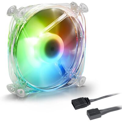 Sharkoon Shark Disc PWM RGB - 12cm Transparent Ventilator Sharkoon Shark Disc PWM RGB - 12cm Transparent Ventilator