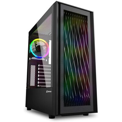 Πύργος υπολογιστή Sharkoon RGB Wave - Μαύρο - Ανθεκτικό γυαλί - RGB ανεμιστήρες Πύργος υπολογιστή Sharkoon RGB Wave - Μαύρο - Ανθεκτικό γυαλί - RGB ανεμιστήρες