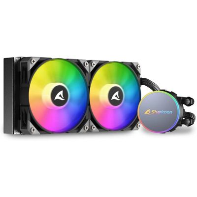 Sharkoon S70 RGB Computerkabinet og væskekøler - Alt-i-én, Sort Sharkoon S70 RGB Computerkabinet og væskekøler - Alt-i-én, Sort
