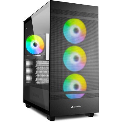 Tower PC Sharkoon Rebel C50 RGB - ATX Torre Full Nera Tower PC Sharkoon Rebel C50 RGB - ATX Torre Full Nera