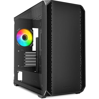 Sharkoon MK2 RGB Sort Micro-ATX PC-kabinet - Understøtter 11 blæsere Sharkoon MK2 RGB Sort Micro-ATX PC-kabinet - Understøtter 11 blæsere