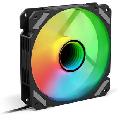 Sharkoon SHARK Mirror PWM RGB Computer kabinet ventilator - 12cm - Sort Sharkoon SHARK Mirror PWM RGB Computer kabinet ventilator - 12cm - Sort