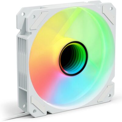 Sharkoon Mirror PWM RGB Computer-kabinetventilator - Hvid Sharkoon Mirror PWM RGB Computer-kabinetventilator - Hvid