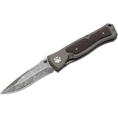 Böker Manufaktur Solingen 111054DAM Cuchillo Plegable Leopardo-Damast II - Damašek, Madera, Aluminio Böker Manufaktur Solingen 111054DAM Cuchillo Plegable Leopardo-Damast II - Damašek, Madera, Aluminio
