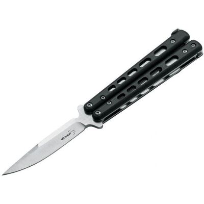 Duży nóż Balisong Böker Plus 06EX012 Czarny G10 - Nóż Duży nóż Balisong Böker Plus 06EX012 Czarny G10 - Nóż