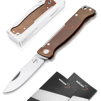 Böker Plus Atlas Copper Klappmesser - Drop-Point, Edelstahl Böker Plus Atlas Copper Klappmesser - Drop-Point, Edelstahl