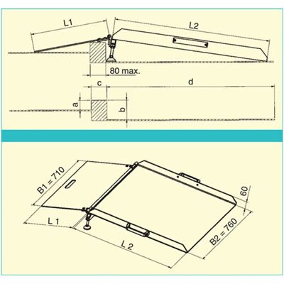Rampa ajustable Kaiser Kraft - 1300x760mm, 300kg máx. Rampa ajustable Kaiser Kraft - 1300x760mm, 300kg máx.