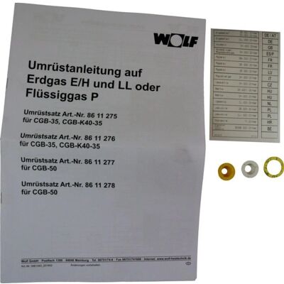 Wolf Umrüstsatz Flüssiggas - Erdgas für CGB-(K)-35 Wolf Umrüstsatz Flüssiggas - Erdgas für CGB-(K)-35
