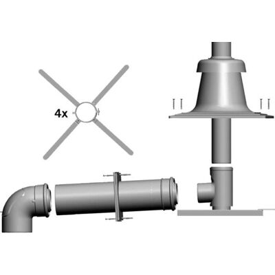 Kit di connessione Wolf DN 110/160 - Indipendente dall'aria - Installazione in canale Kit di connessione Wolf DN 110/160 - Indipendente dall'aria - Installazione in canale