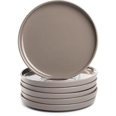 LEONARDO ROMA Keramische Dinerset - 6 stuks, 22cm, Taupe LEONARDO ROMA Keramische Dinerset - 6 stuks, 22cm, Taupe