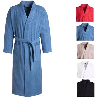 Egeria Topas Unisex Kimono-Bademantel - Baumwolle, Blau, XL Egeria Topas Unisex Kimono-Bademantel - Baumwolle, Blau, XL