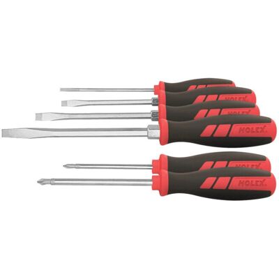 HOLEX - Ensemble de 6 tournevis cruciformes et plats - Publicité HOLEX - Ensemble de 6 tournevis cruciformes et plats - Publicité